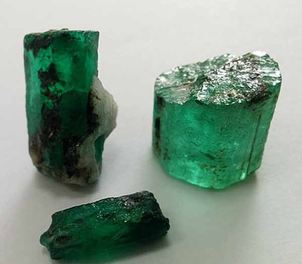 Pile of rough Ethiopian emeralds