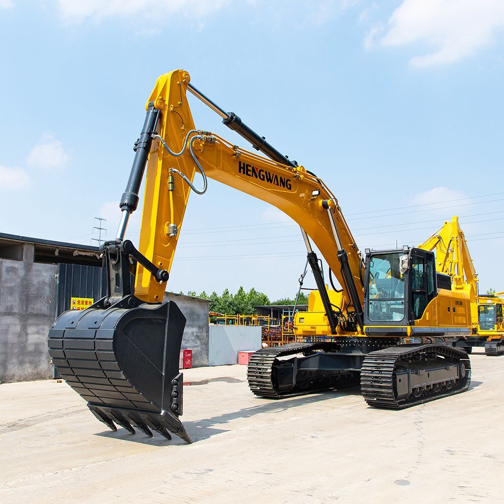 Excavator digging on a construction site